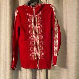 Eddie Bauer Winter Combed Cotton Nordic Zip zip Cardigan Sweater~Size medium
